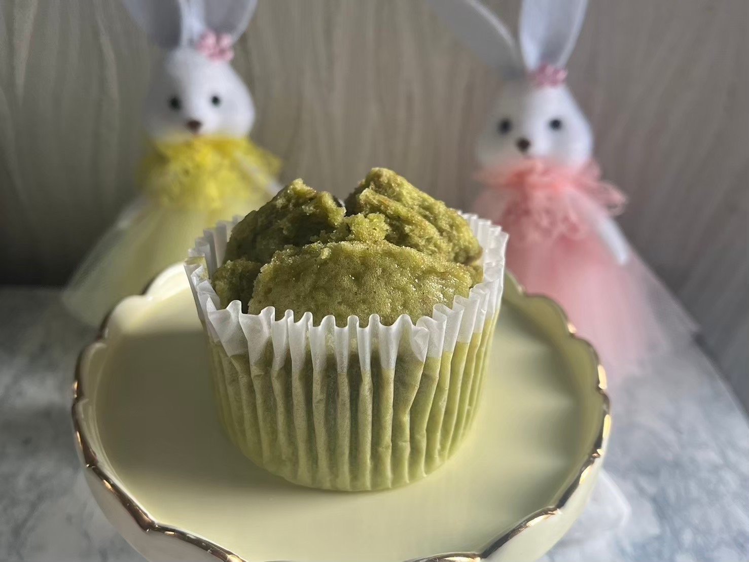 米粉抹茶の蒸しパン