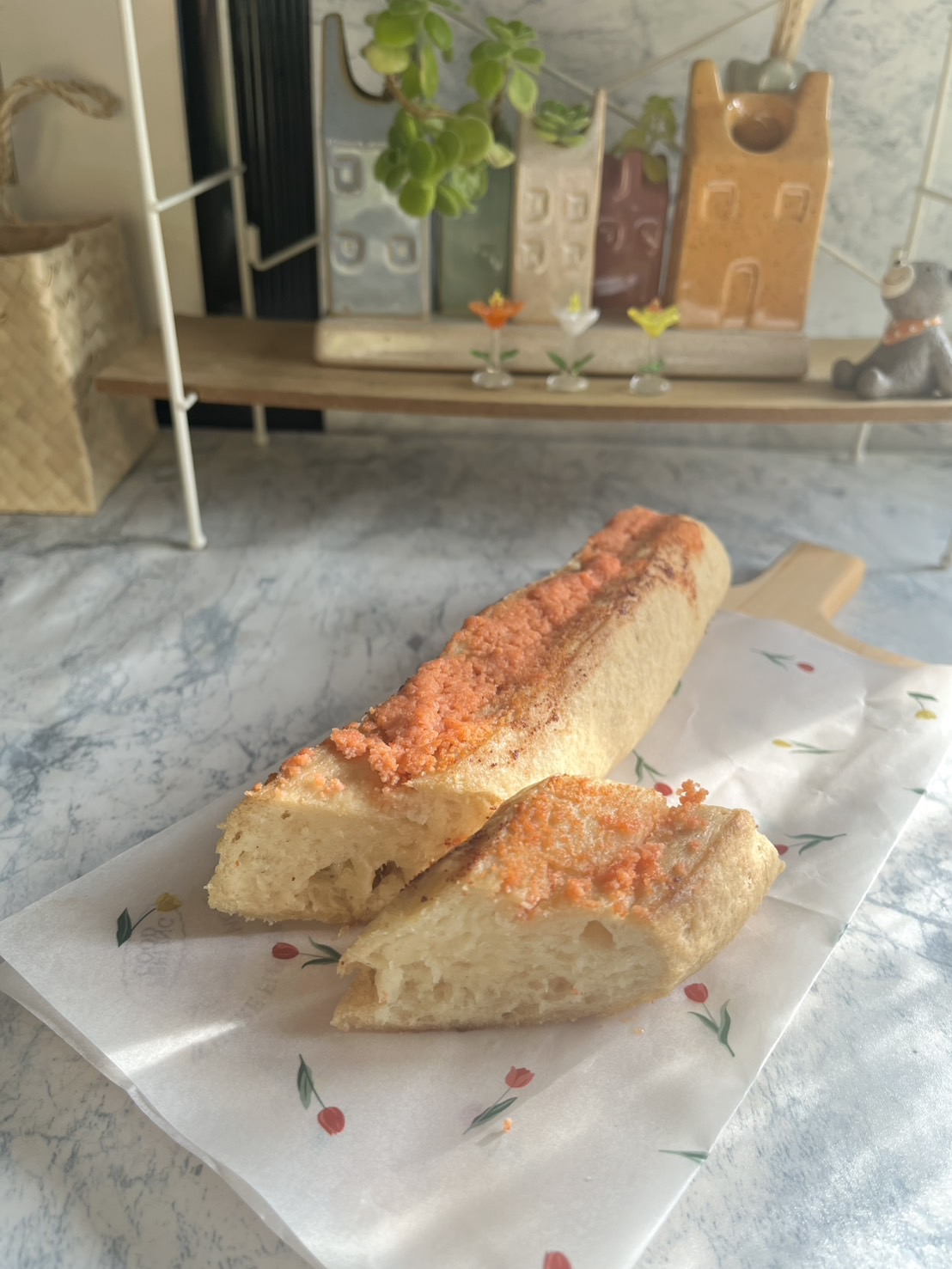 米粉ガーリック＆明太子ソフトフランスパン